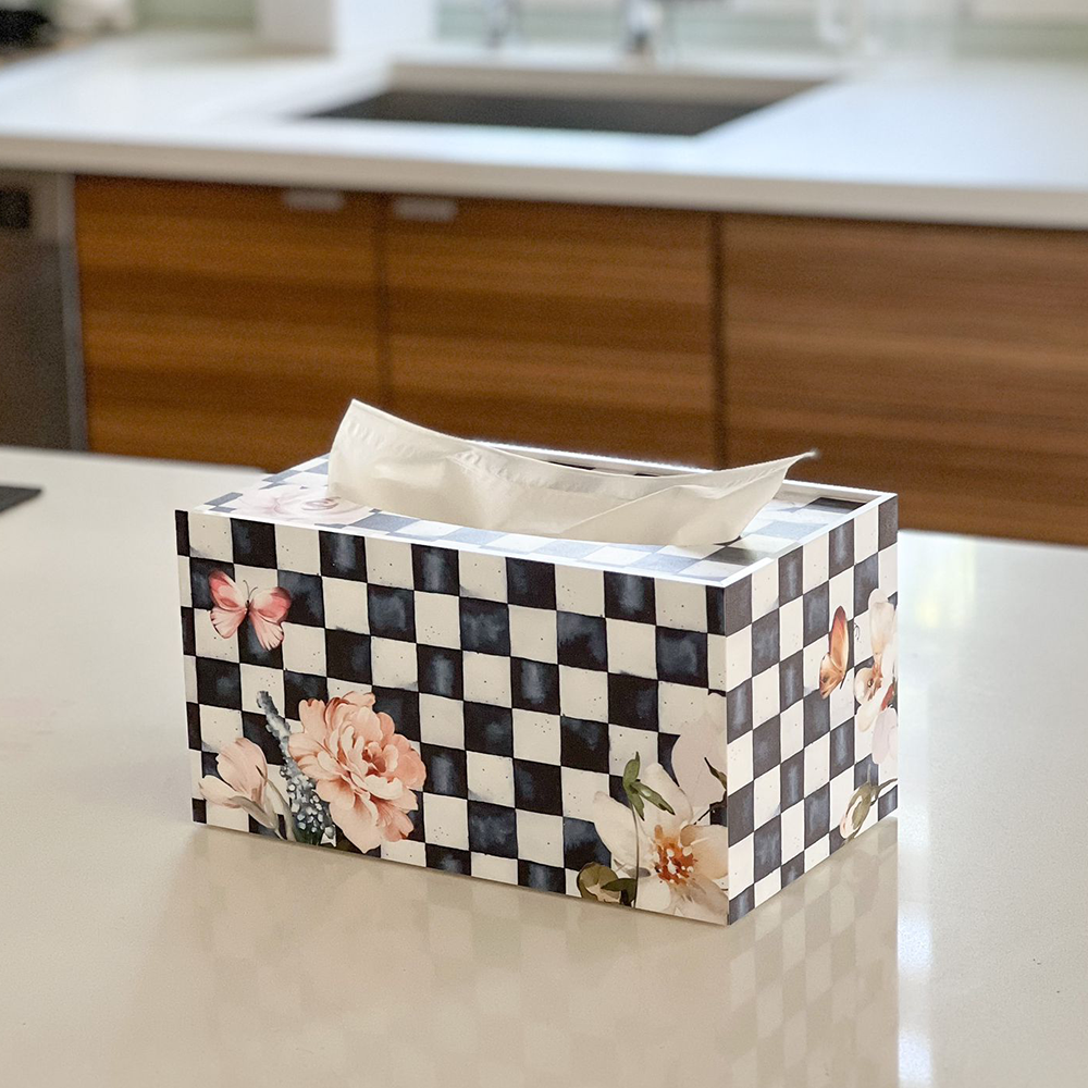 Chic Checkered Tissue Box