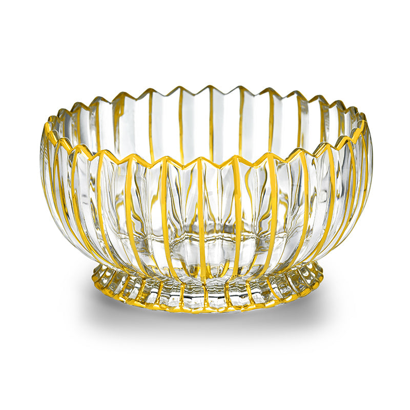 Gold and Clear Fluted Bowl