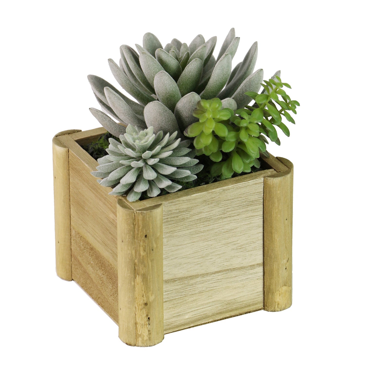 Sage Fusion Lifelike Plant in Rustic Wooden Pot