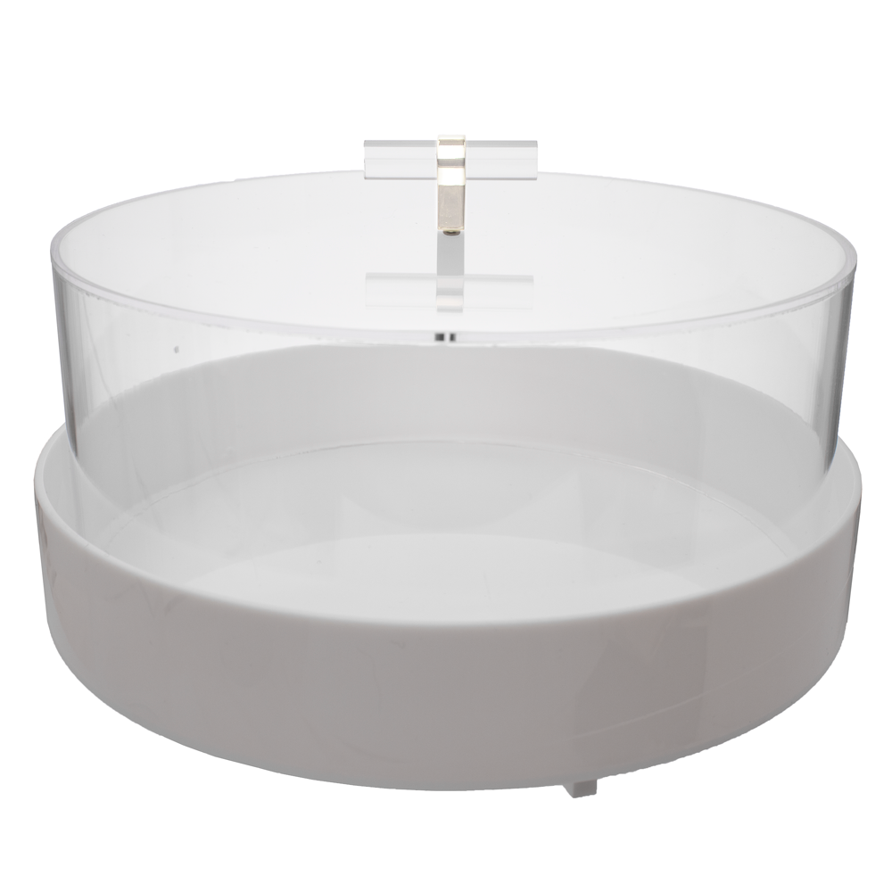 Lucite Cake Dome with White Base