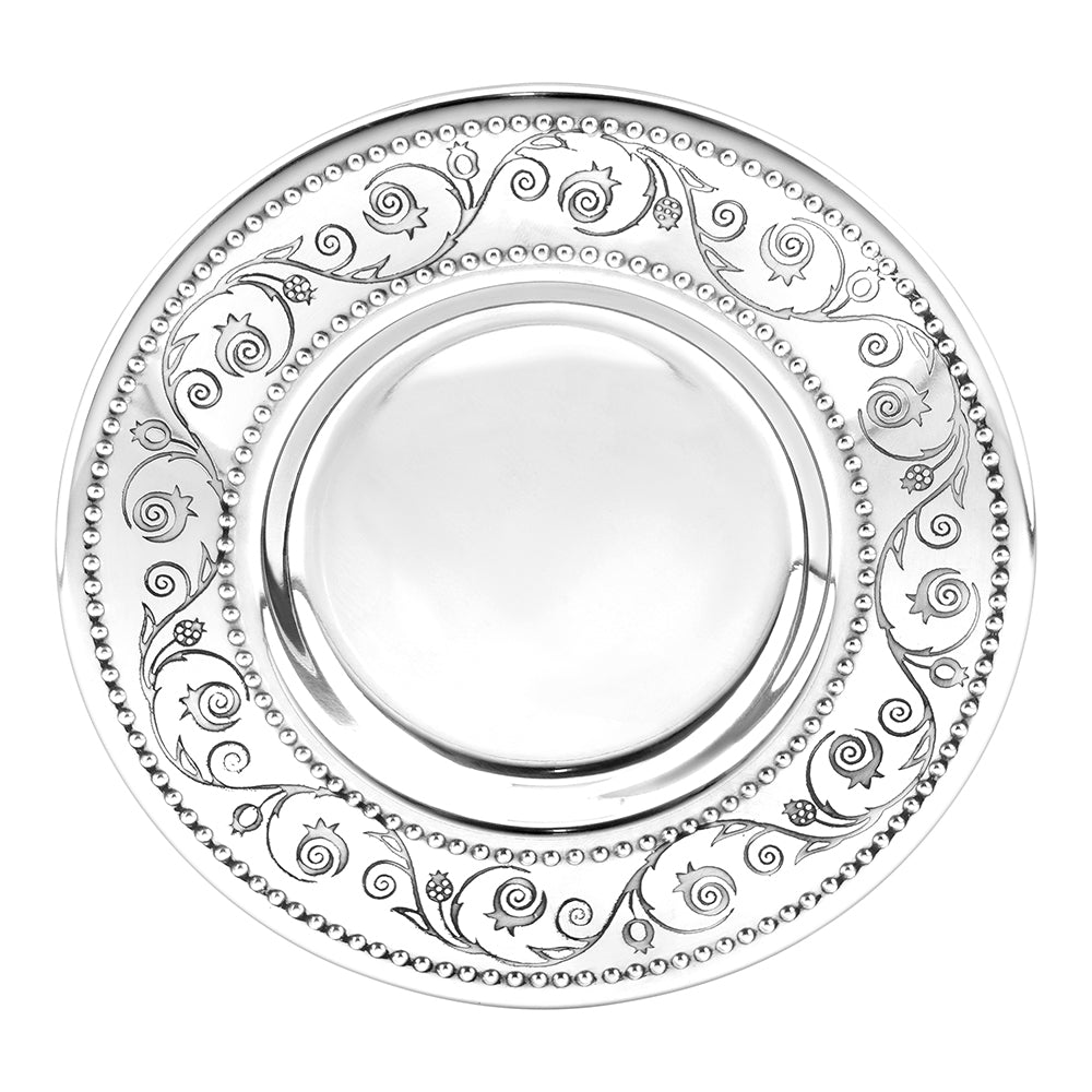 Kiddush Cup with Coordinating Tray Pomegranate Design