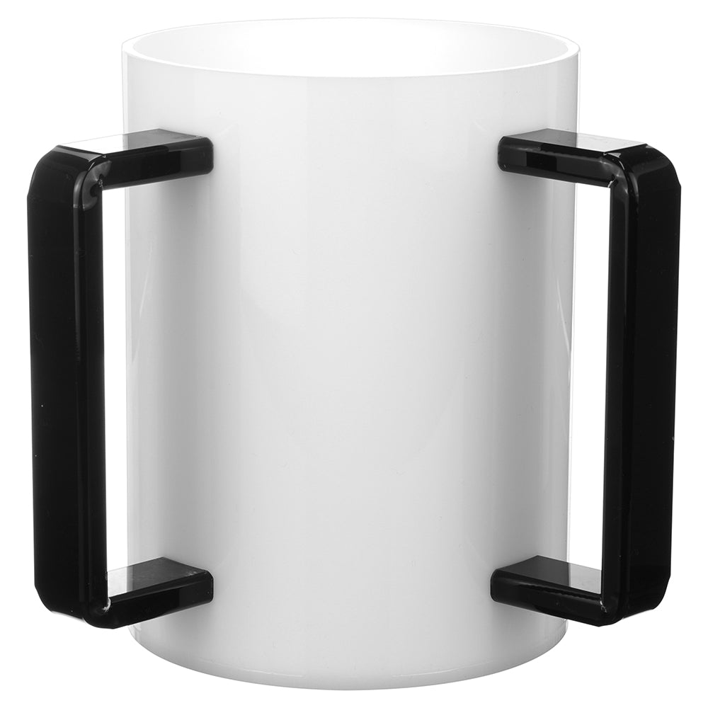 Lucite Wash Cup White With Black Handle