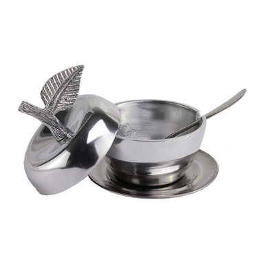 Aluminum Apple Shaped Honey Dish with Coordinating Spoon and Dish