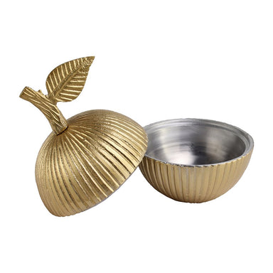 Aluminum Gold Textured Apple Shaped Honey Dish