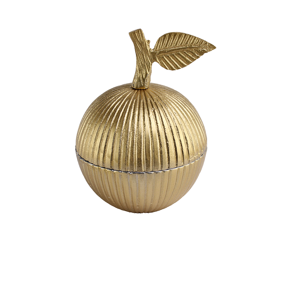 Aluminum Gold Textured Apple Shaped Honey Dish