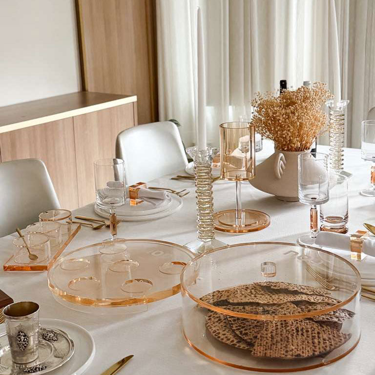 Amber Lucite Seder Plate