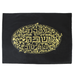 Black Leatherette Challah Cover with Gold Embroidery