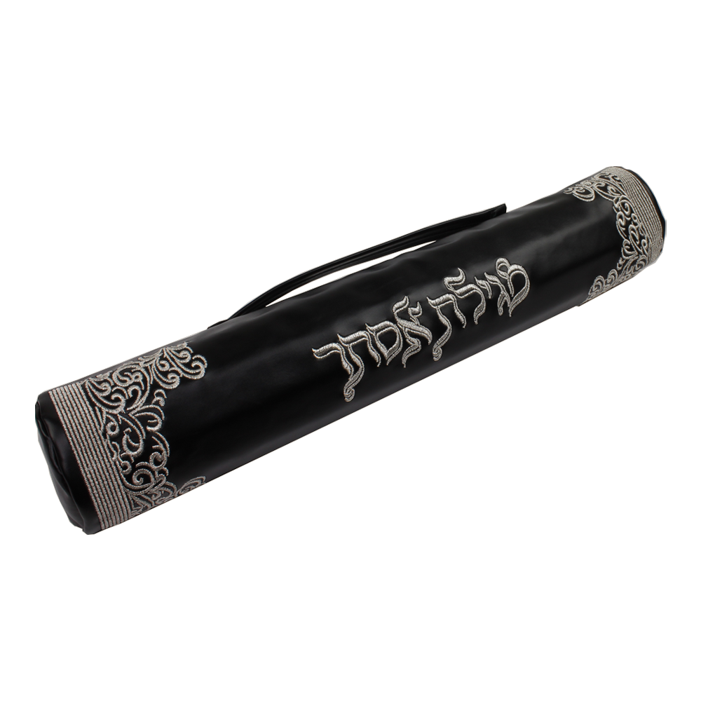 Black Leatherette  Megillah Case Royal Design