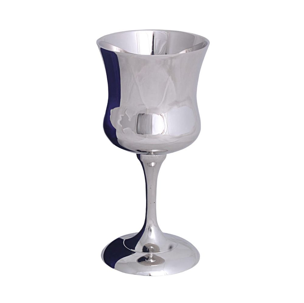 Brass Kiddush Cup with High Polish Nickel Finish