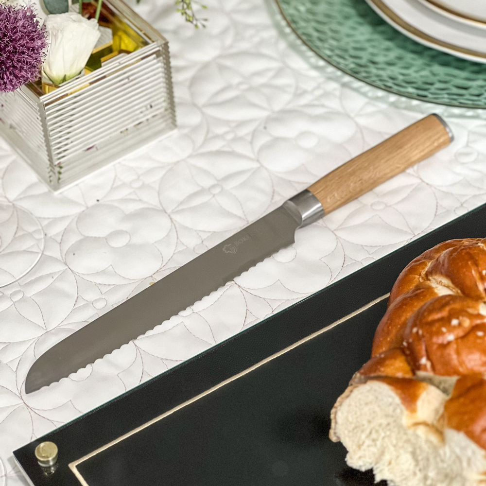 Bread Knife with Weathered Oak Handle