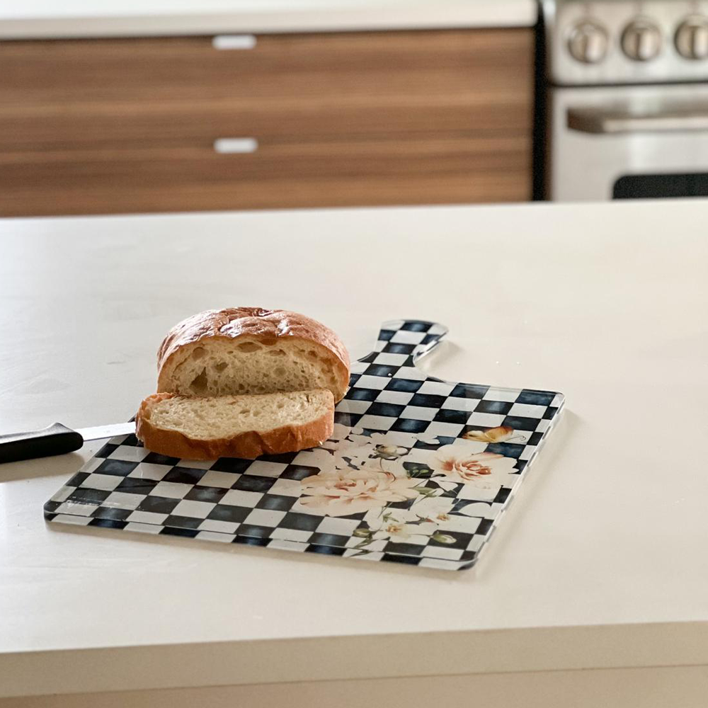 Chic Checkered Lucite Board with Handle