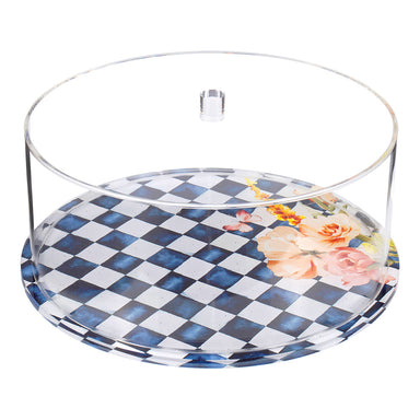 Chic Checkered Lucite Cake Dome