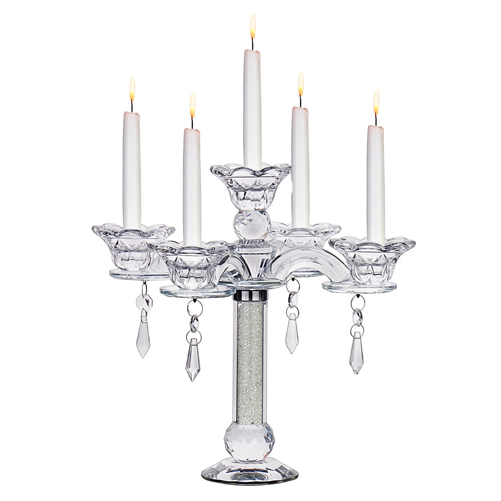 Crystal Candelabra 5 Arms Blank Glass Medallion