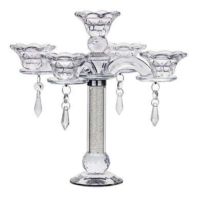 Crystal Candelabra 5 Arms Blank Glass Medallion