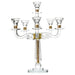 Crystal Candelabra with 6 Arms and Inner Gemstones