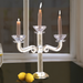 Crystal Candelabra with Crushed Inner Gemstones - 3 Arms