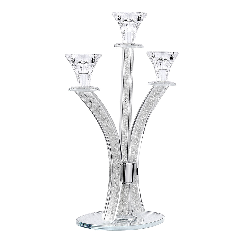 Crystal Candelabra with Inner Gemstones 3 Arms