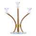 Crystal Candelabra with Inner Gemstones 3 Arms