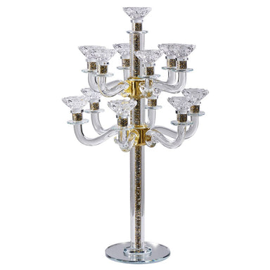 Crystal Candelabra with Mirrored Base 13 Arms