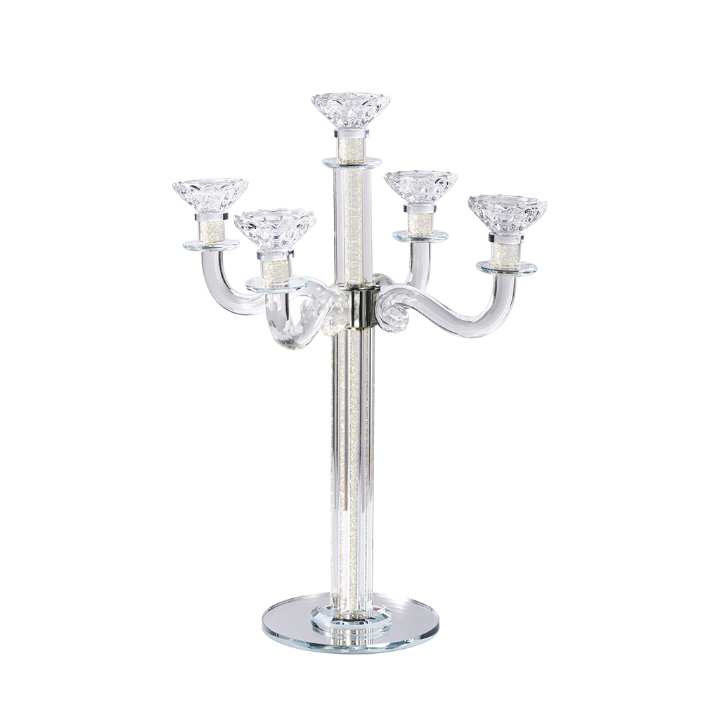 Crystal Candelabra with Mirrored Base 5 Arms