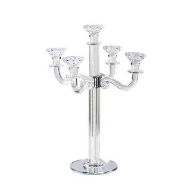 Crystal Candelabra with Mirrored Base 5 Arms