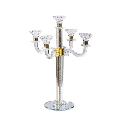 Crystal Candelabra with Mirrored Base 5 Arms