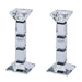 Crystal Candlesticks Square Design Set of 2 - Black