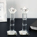 Crystal Candlesticks Square Design Set of Two