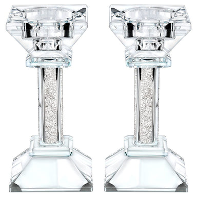 Crystal Candlesticks with Crushed Gemstones