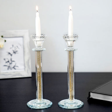 Crystal Candlesticks with Inner Net Diamond Design