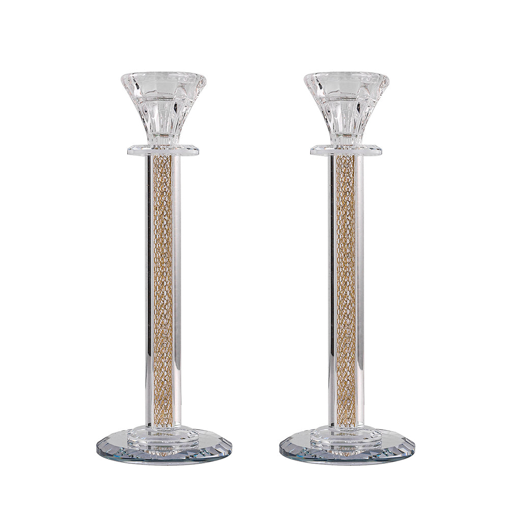 Crystal Candlesticks with Inner Net Diamond Design