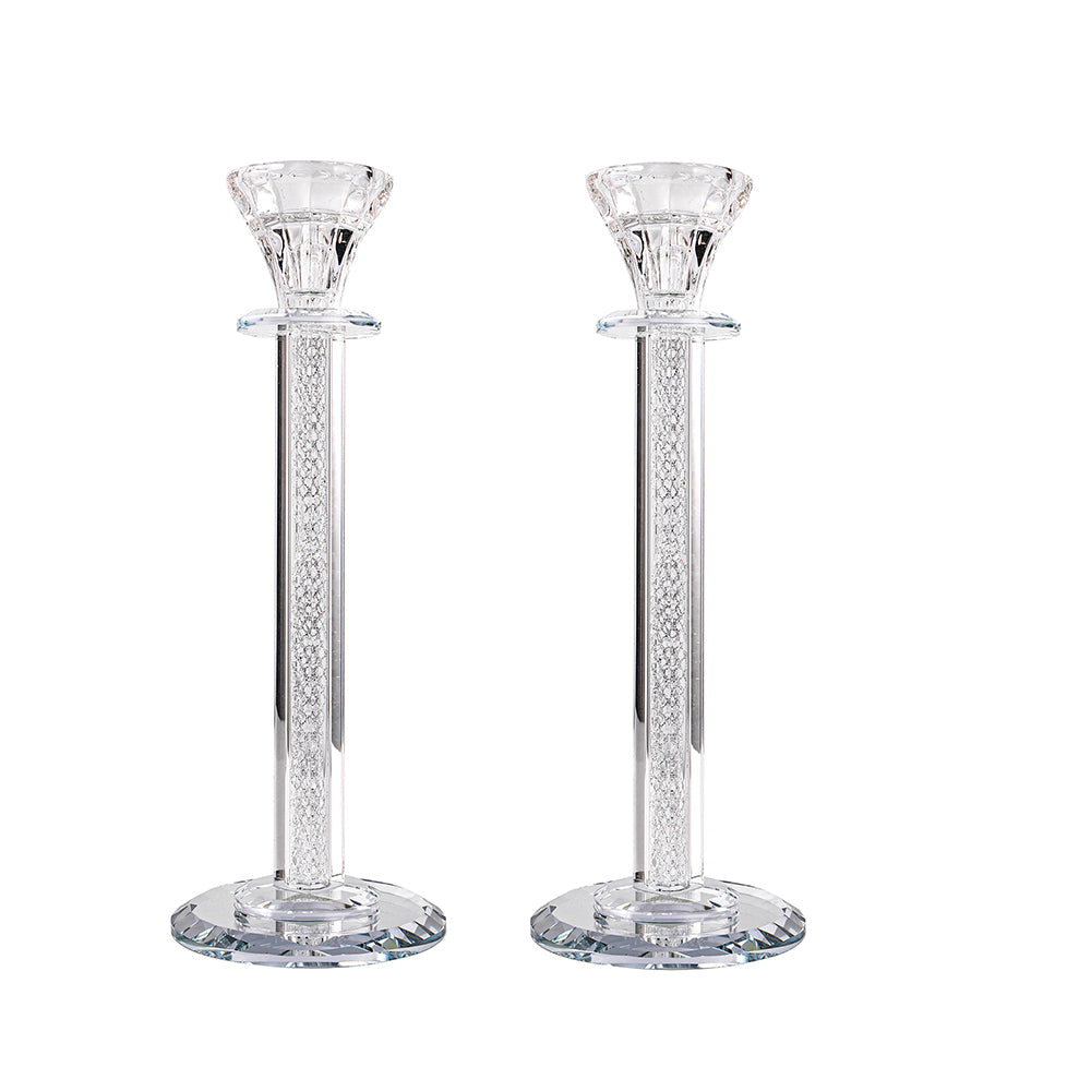 Crystal Candlesticks with Inner Net Diamond Design