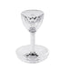 Crystal Kiddush Cup with Clear Gemstones within the Stem and Coordinating Tray