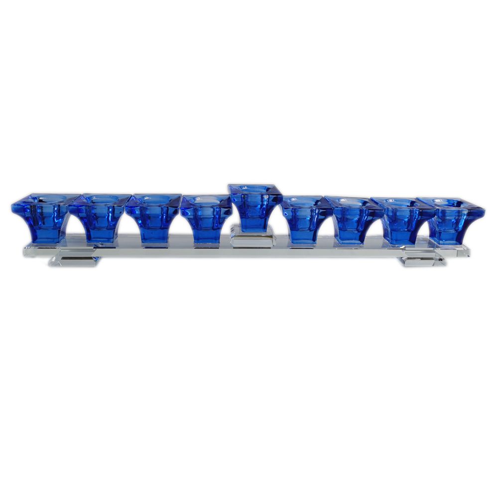 Elegant Flat Crystal Menorah