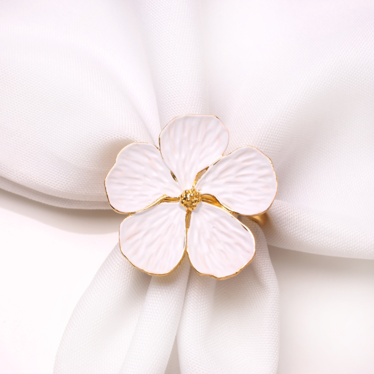 Flower Napkin Rings Set of 6