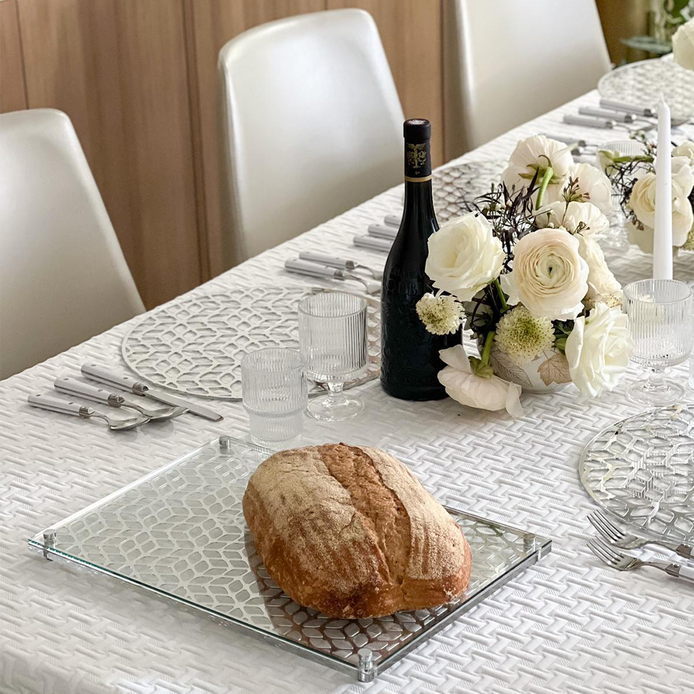 Glass and Mirror Laser Cut Challah Board