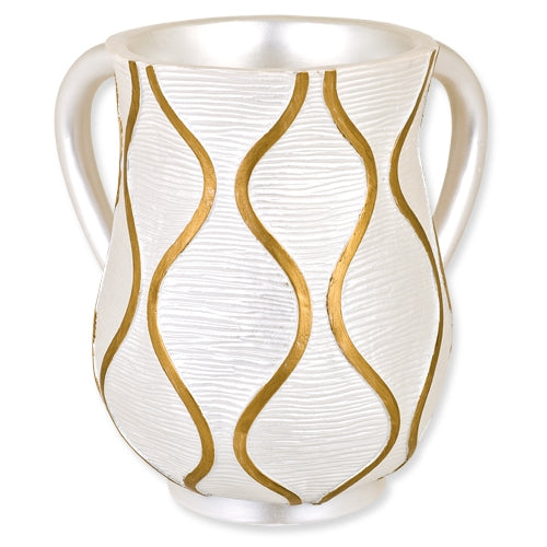 Gold White Pattern Design Wash Cup