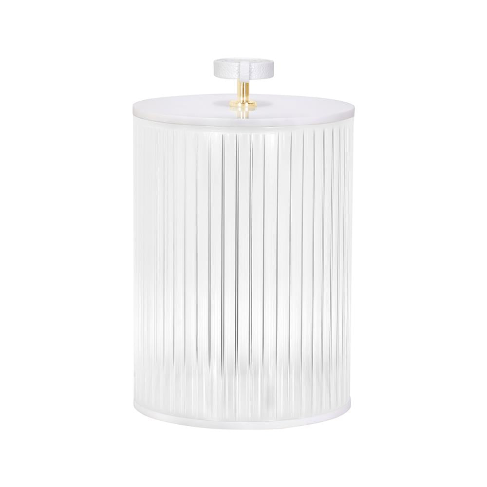 Corrugated Lucite Cookie Jar with Leatherette Handle
