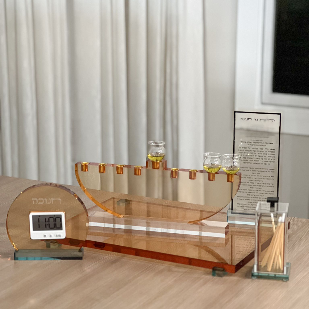 Amber, Teal & Black Lucite Matchbox