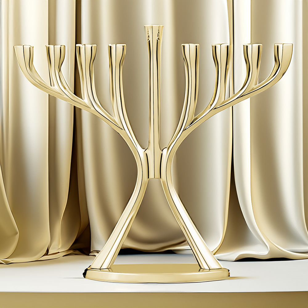 Elegant Metal Menorah