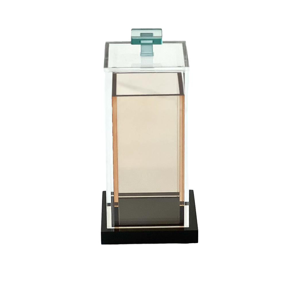 Amber, Teal & Black Lucite Matchbox