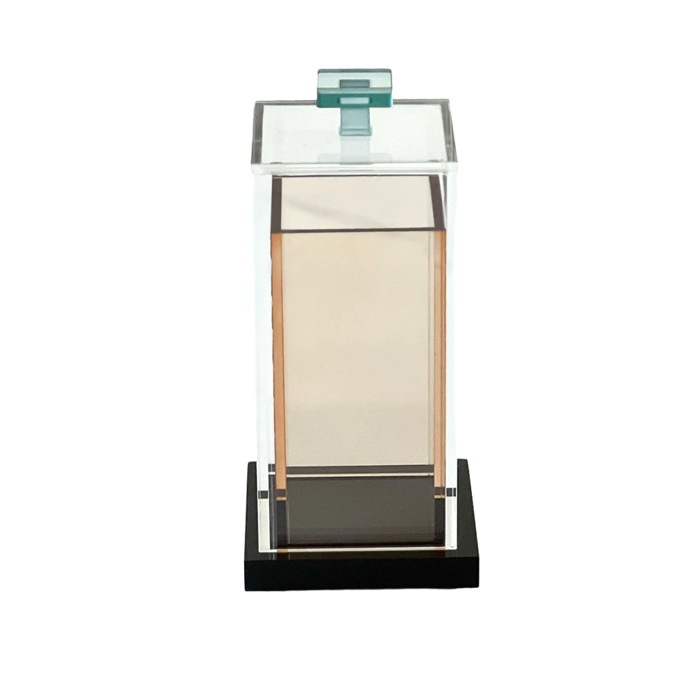 Amber, Teal & Black Lucite Matchbox