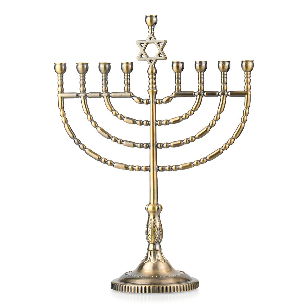 Aristocratic Metal Star of David Menorah