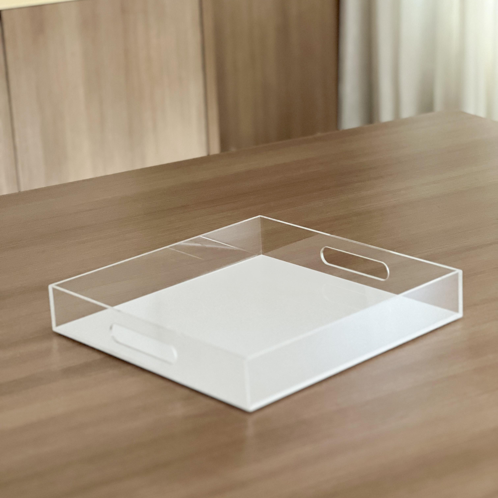 Lucite Tray with Clear Sides & Handles