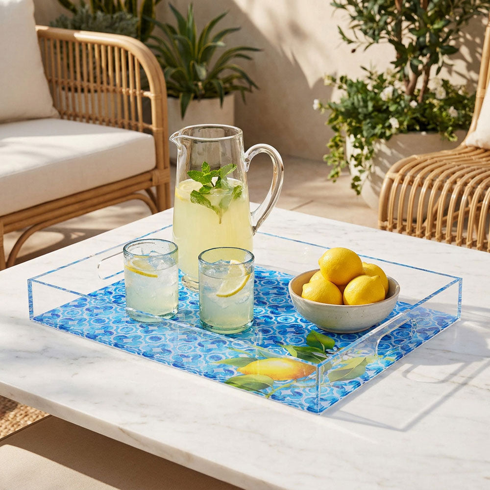 Blue Design Lucite Tray