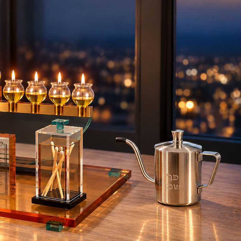 Stainless Steel Chanukah Oil Pitcher