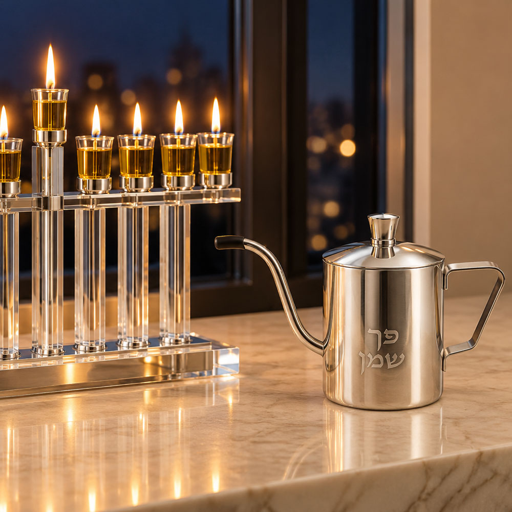 Stainless Steel Chanukah Oil Pitcher