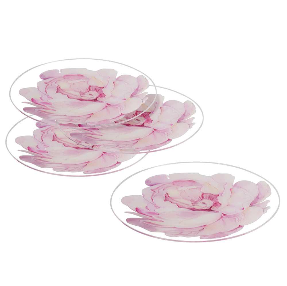 Lucite Flower Chargers 4pk