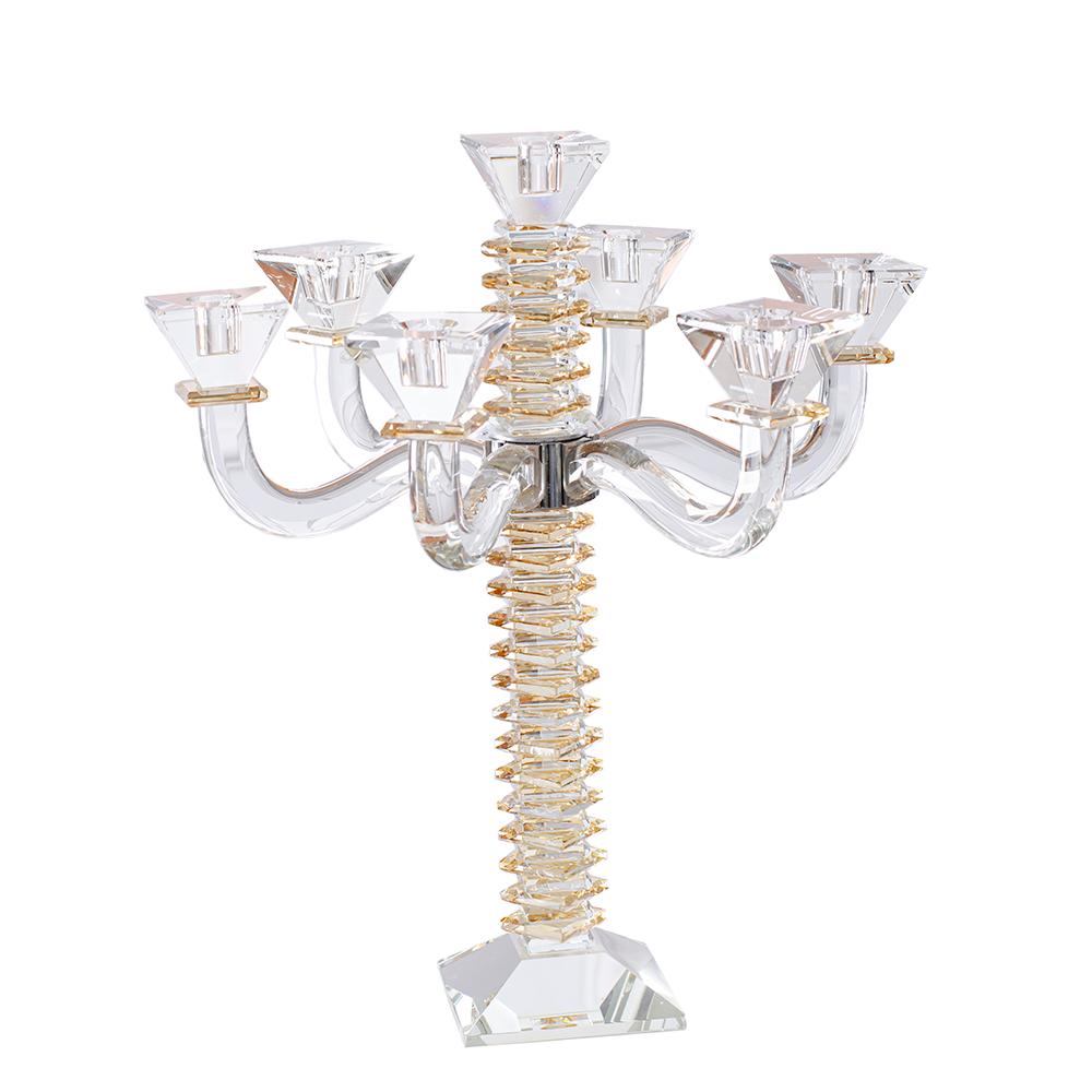 Stacked Design Crystal Candelabra