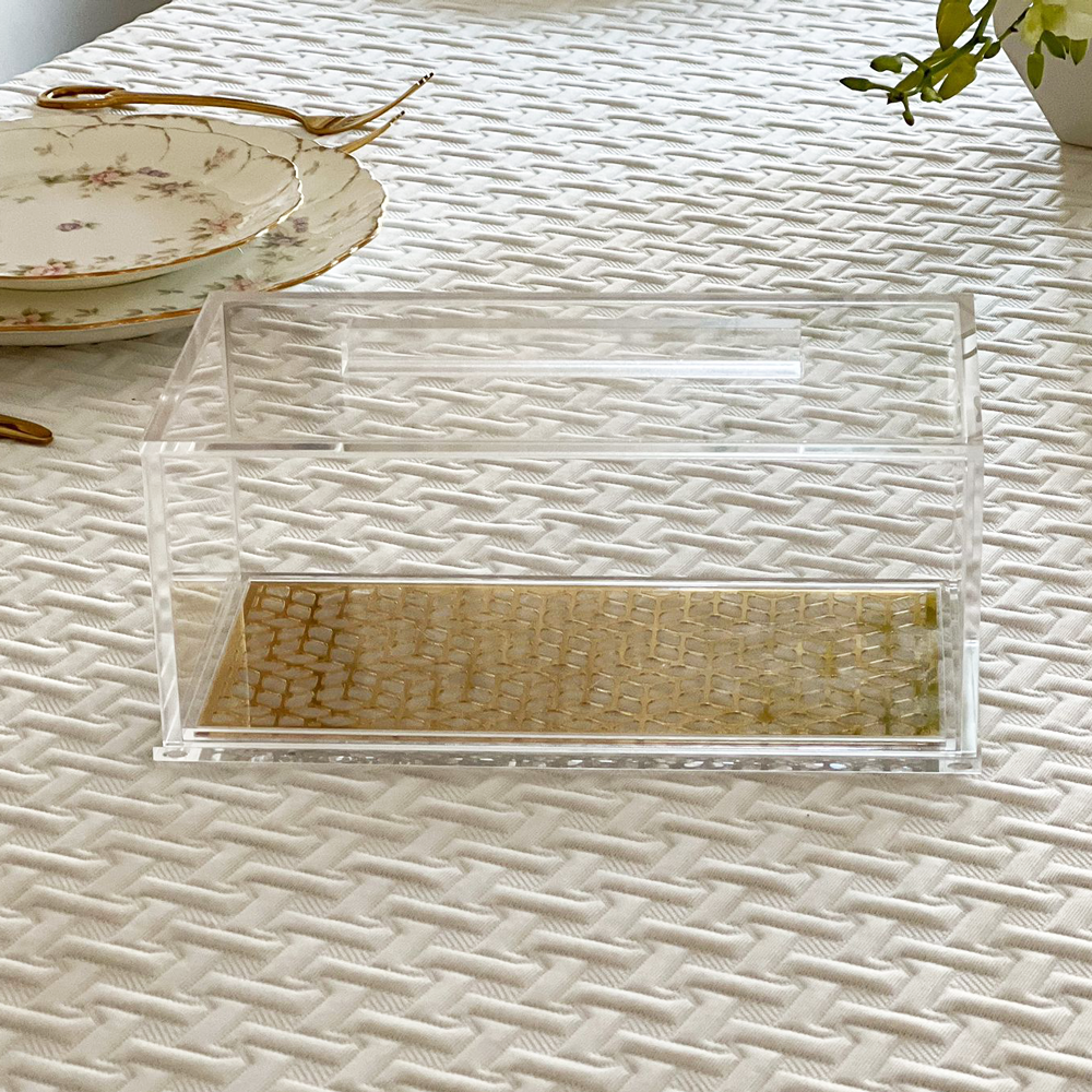 Lucite and Laser Cut Cake Tray with Lid